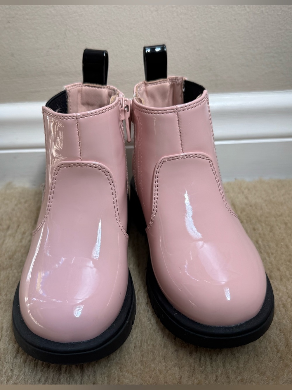 GAP Toddler Patent Leather Azalea Pink Chelsea Boots